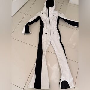 Goldbergh White & Black Ski One-Piece Jumpsuit stained
